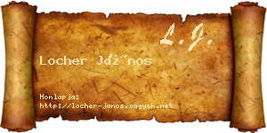 Locher János névjegykártya